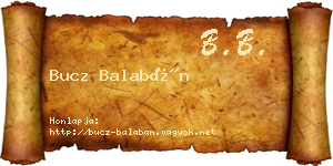 Bucz Balabán névjegykártya